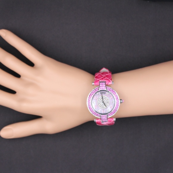 Pink Sapphire Diamond 3.28 Tcw Unisex Luxury Watch main image 7